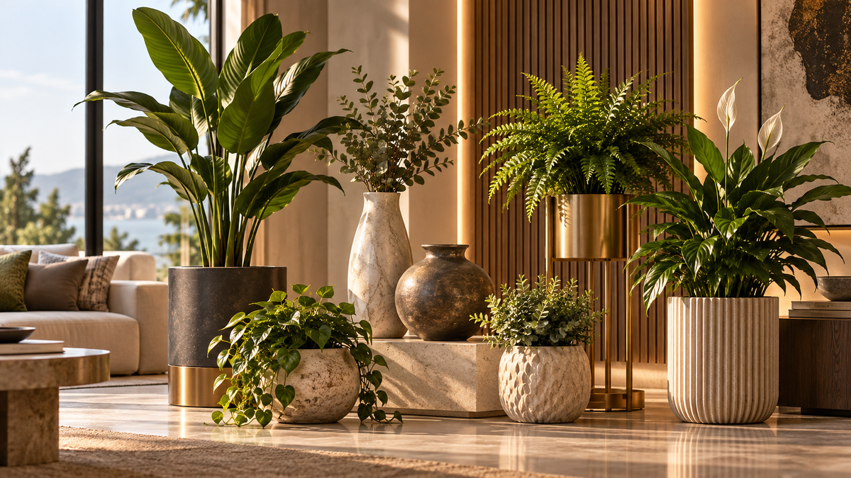 Artificial Plants & Vases Collection