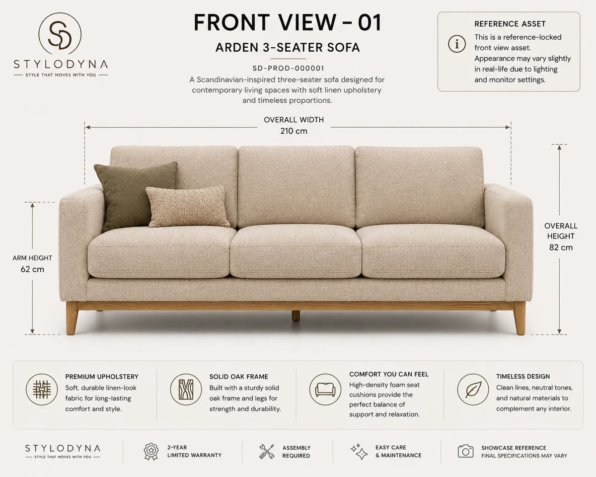 Arden 3-Seater Sofa - FRONT